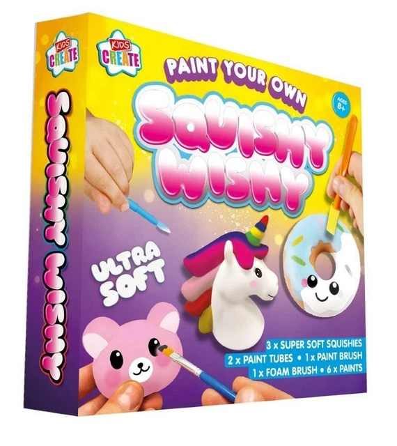 PAINT YOUR OWN Squeezable Squishy Wishy Squishies Bear Unicorn Doughnut