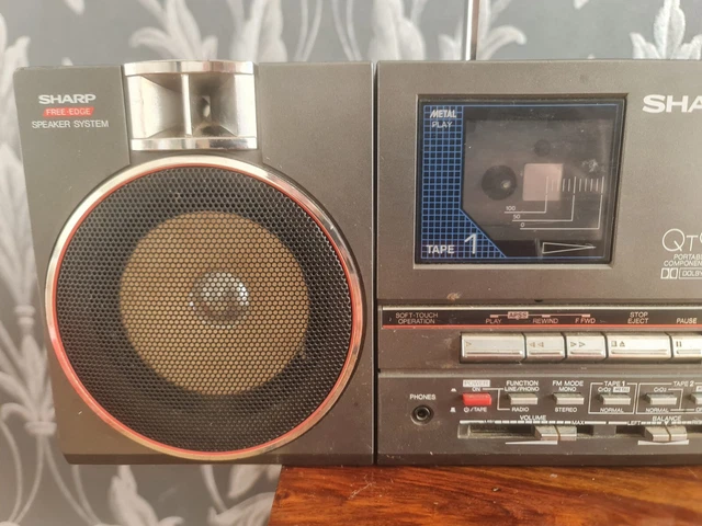1980'S VINTAGE SHARP Rare Qt90 Twin Cassette Ghetto Blaster Boombox ...