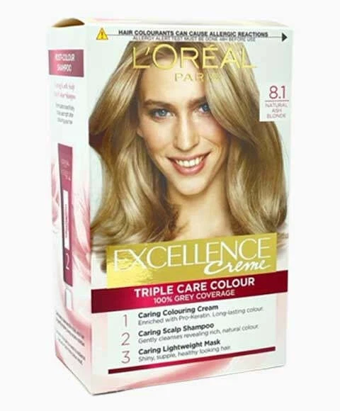 LOREAL PARIS LOREAL Excellence Creme Triple Care Colour 8.1 Natural Ash ...