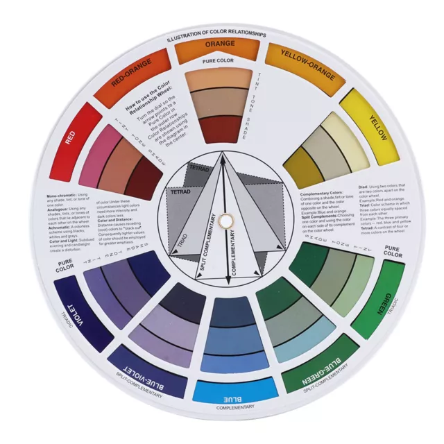 Color Wheel Chart Pocket Colour Mixing Wheel Tattoo Paint Artist Mix Color