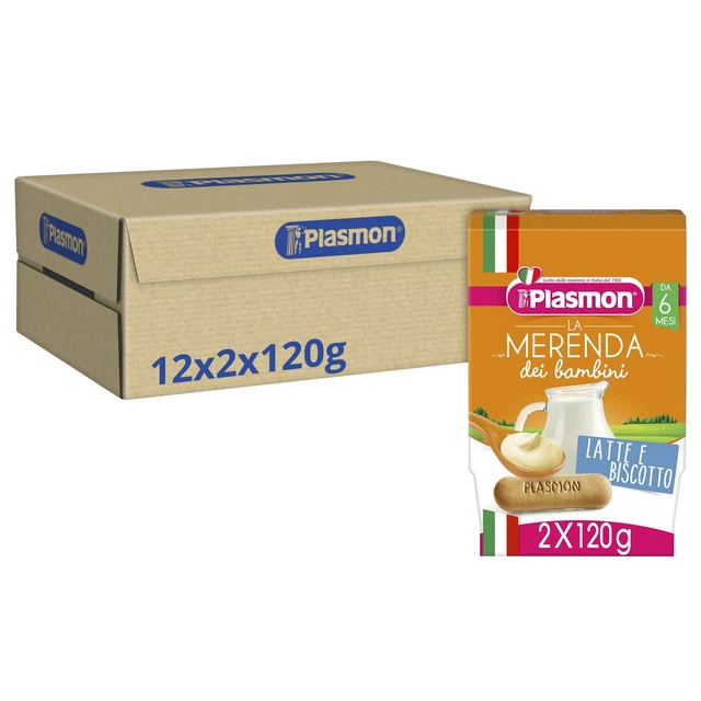 Alimento para bebé papilla infantil plasmón leche galletas sabor comida complementaria 20 x 120 g NUEVO MHD 12/23
