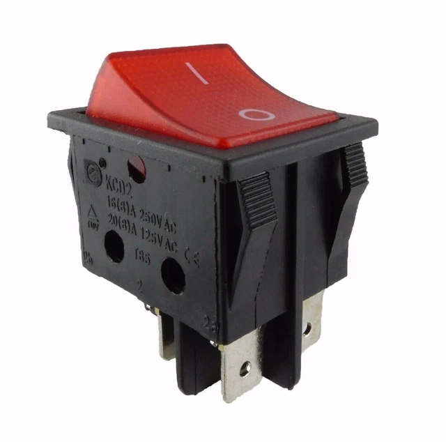 Interrupteur Bascule 4 Broches 16A/250V - Neuf - Générique - Pour électricité