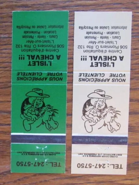 Girlie Cowgirl Matchbook Covers: L'islet-Sur-Mer, Quebec Empty Matchcovers -C12