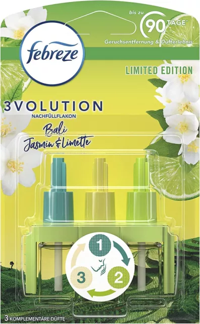 Febreze 3Volution Prises de Parfum Désodorisants Recharge Bali Jasmin & Limette