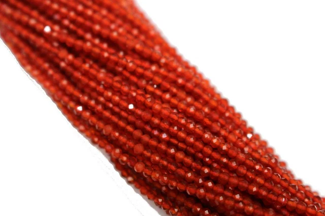 AAA+ Naturel Cornaline 2mm à Facettes Rond Desseré Gemme Perles pour Bijoux De