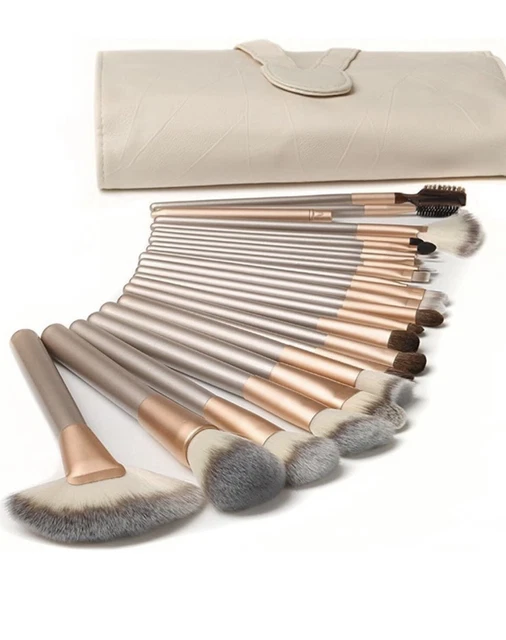 18 Pezzi Pennelli Trucco Set Di Pennelli Trucco Con Custodia Da Viaggio