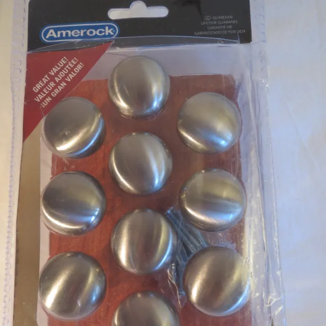 Amerock Cabinet Knobs #TEN53005-G10 Satin Nickel 1-1/4" Diameter -New Pack of 10
