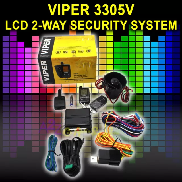 Viper 3305V 2-Way Responder Lcd Remote Car Alarm Security System Keyless Entry