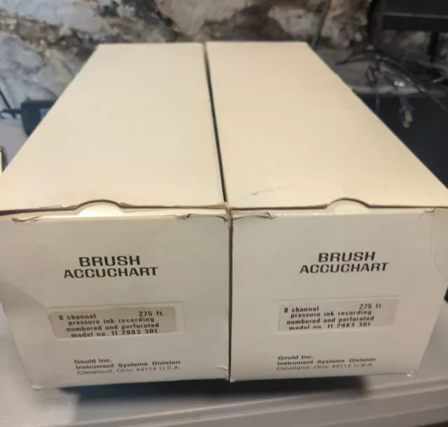 2 - Gould Accuchart Chart Recorder Paper Rolls 11-2983-301 8 Channel 275 ft
