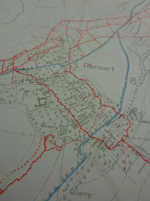 WW1 Trench Map "RANSART" (AUG 1916) + ADINFER WOOD, MONCHY AU BOIS & BLAIREVILLE
