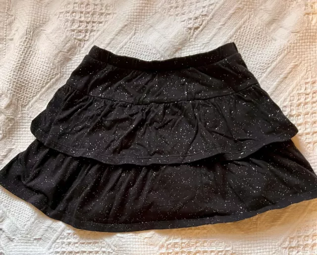 JUMPING BEANS Black Silver Sparkles HOLIDAY Cartwheel Scooter Skirt Skort SZ 6X