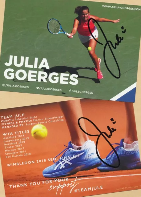 Julia GÖRGES - 2  Signierte Autogrammkarten + AK Wimbledon - Sieger - SIGNIERT