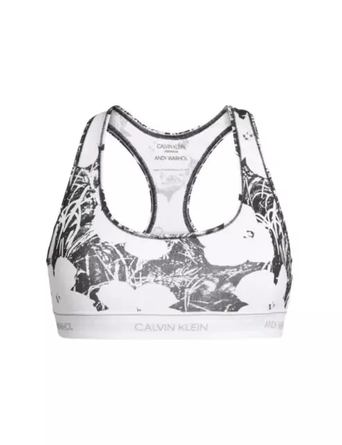 Calvin Klein Andy Warhol Unlined Bralette Bra 000QF5321E Womens Wirefree Bra Top