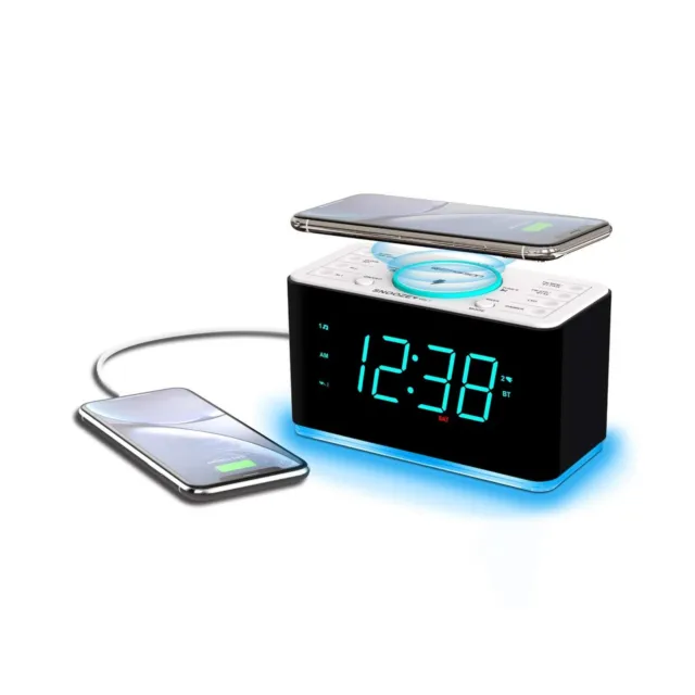 Emerson Radio ER100401 Smartset Alarm Clock Radio, 15Watt Ultra Fast Wireless...