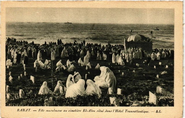 CPA AK RABAT - Muslim party at the cemetery El Alou located MOROC (796671)