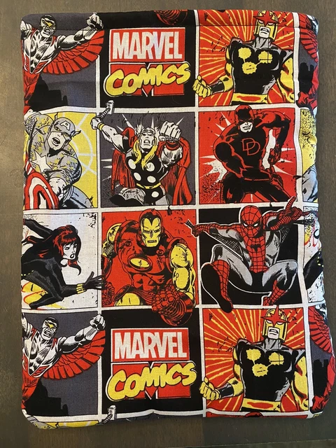 New, handmade book sleeve. Marvel Comics theme