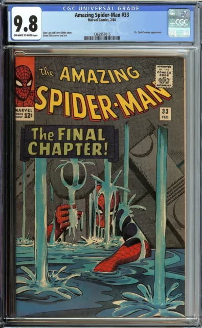 The Amazing Spider-Man #33 (Feb 1966, Marvel Comics) CGC 9.8 NM/MT Dr. Curt