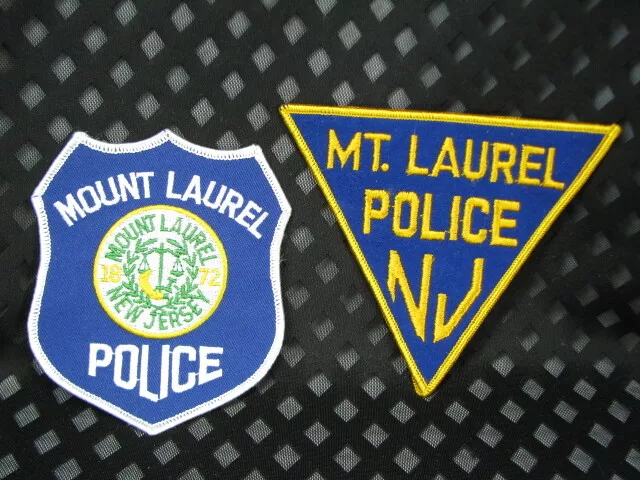 713 New Jersey MT. MOUNT LAUREL POLICE Patch 2pc Lot Variation - Burlington Co