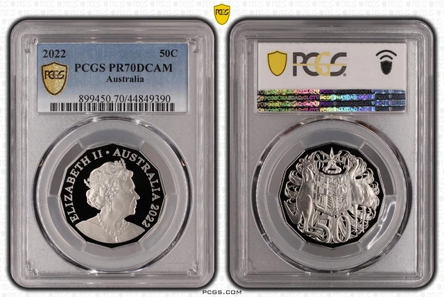 2022 Proof Fifty Cent 50c Australia PCGS PR70DCAM FDC UNC #3769