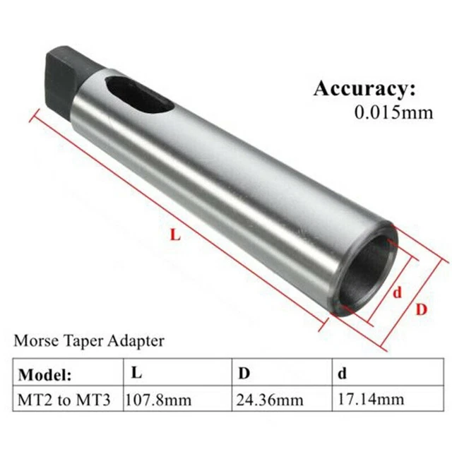 Morse Taper Adapter MT2 To MT3 Reducing Adapter Drill-Sleeve For Lathe Milling