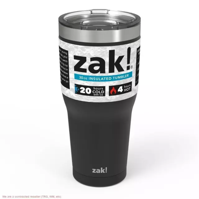 Zak! Designs 30oz Double Wall Stainless Steel Cascadia Tumbler - Black