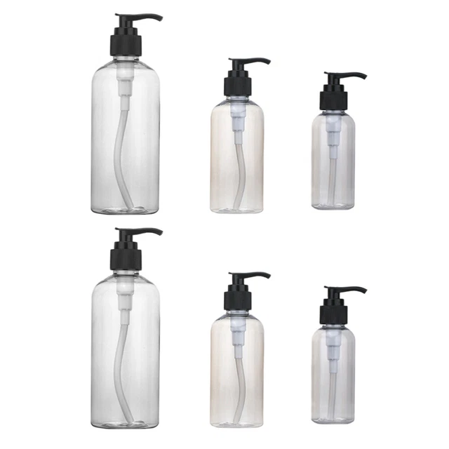 6 piezas acondicionador de emulsión de botella cosmética con bomba recargable