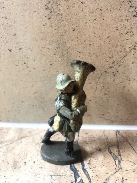 Elastolin Soldat Musiker mit Tuba WW2 Lineol Militär Wehrmacht Massefigur 7cm 2