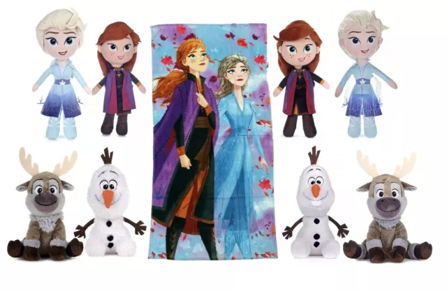 New Official Frozen 2 Soft Plush Toys Bath Towel Elsa Anna Olaf Sven
