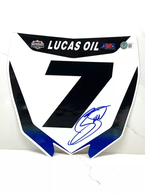 James Bubba Stewart Signed Authentic Number Plate #7 Yamaha Beckett Bas Cert #2