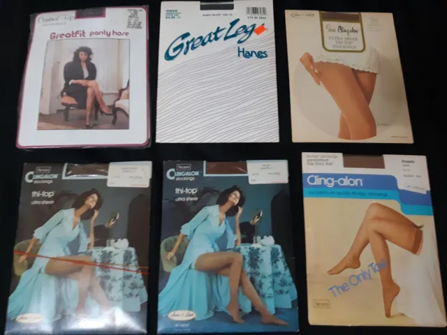 Vintage Pantyhose Lot Of 6 Packages And Different Makes