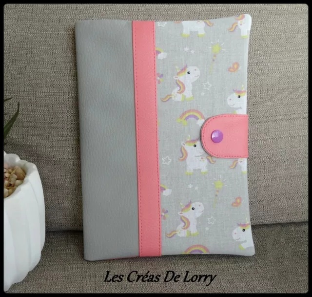 Protège carnet de santé fille thème licorne