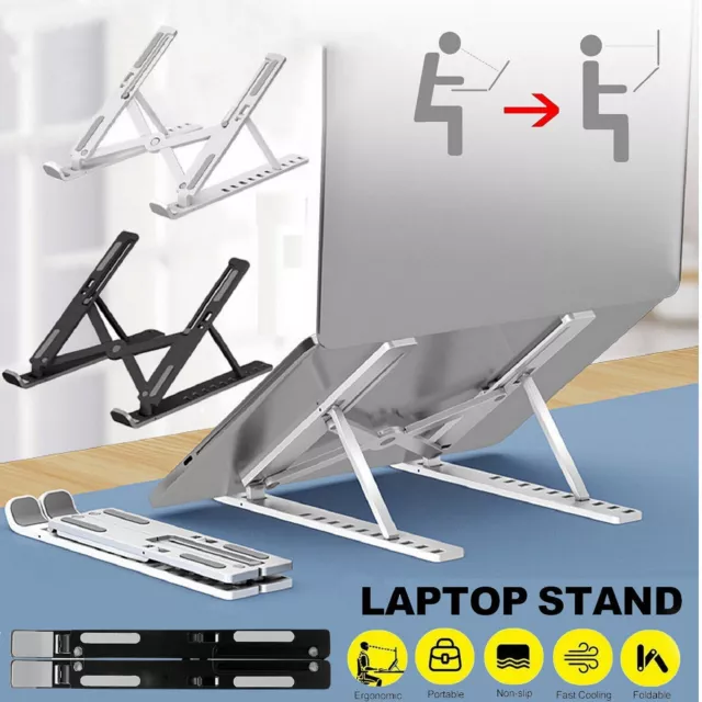 Ergonomic Portable Adjustable Laptop Stand Foldable Desktop Tripod Tray Holder