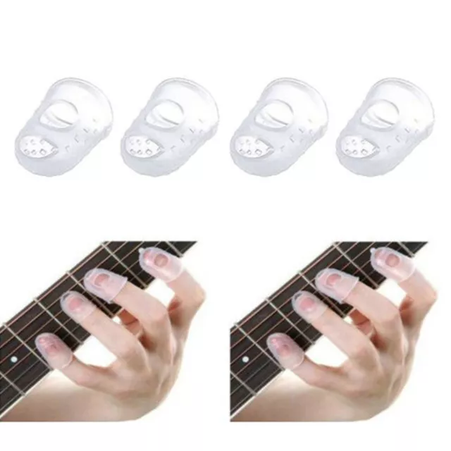 4X guitar finger protector fingertip picks silicone guard plectrum