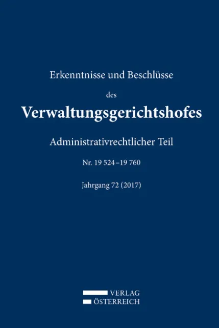 Leopold Bumberger / Erkenntnisse und Beschlüsse des Verwaltungsgerichtshofes