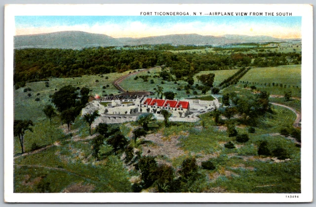 Fort Ticonderoga,NY Airplane Aerial View New York Vintage Postcard