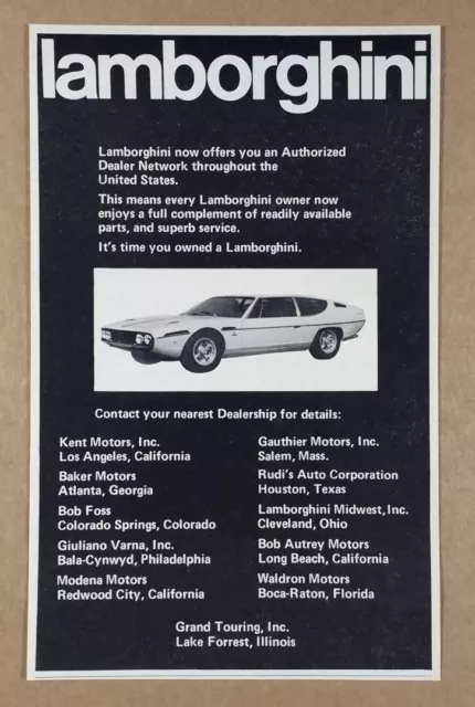 1972 Lamborghini Espada vintage print Ad