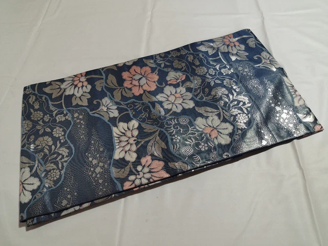Japanese Vintage Kimono Nagoya Obi Flower Pattern ＃9
