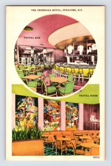 Postcard New York Syracuse NY Onondaga Hotel 1940s Unposted Linen
