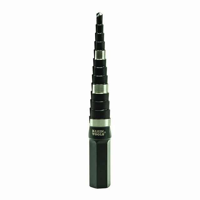 Klein Tools KTSB01 Step Drill Bit Double-Fluted #1, 1/8 to 1/2-Inch 3