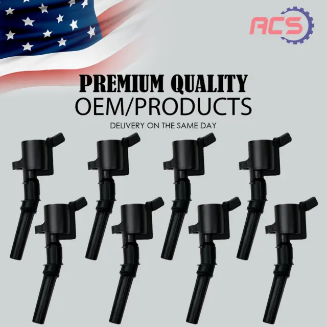 8X OEM Ignition Coils For Ford F150 F250 F550 E350 Lincoln 4.6L 5.4L DG508 FD503