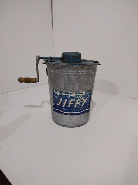 Hielo galvanizado manivela de mano vintage Jiffy