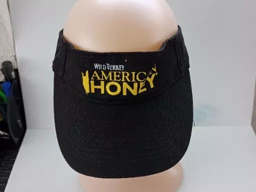 Wild Turkey American Honey Visor Cap Hat Strap back Black Pre Owned Free Postage