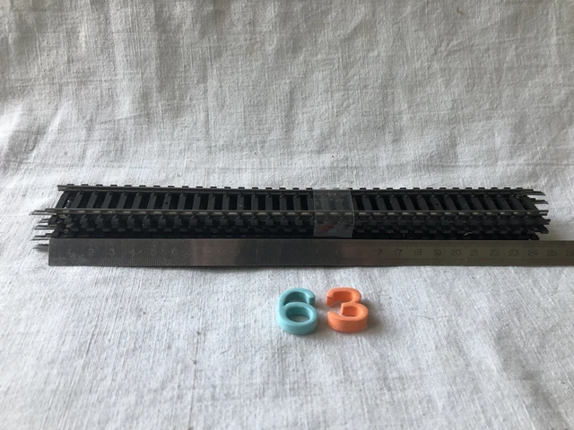 Modélisme ferroviaire Jouef HO: lot de 5 rails droits acier. 63