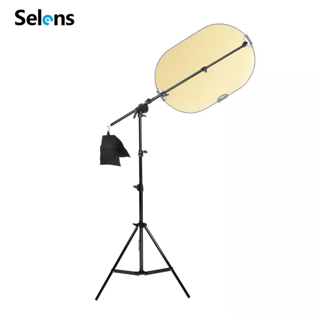 Selens Photography Studio Light Reflector Boom Arm Stand Holder Grip + Sandbag