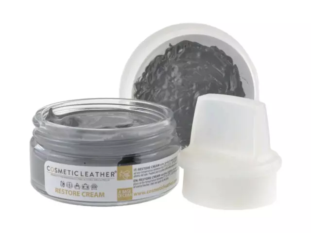 Lucido per scarpe in pelle grigio crema per lucidare scarpe con applicatore