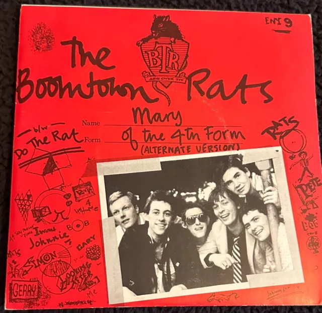 THE BOOMTOWN RATS Mary Of The 4th Form 1977 UK 7" Red Sleeve (Ensign)