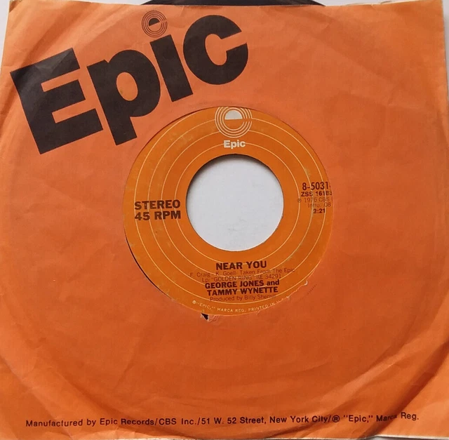 JONES & TAMMY Near You / Tattletale Eyes Vinyl 45rpm