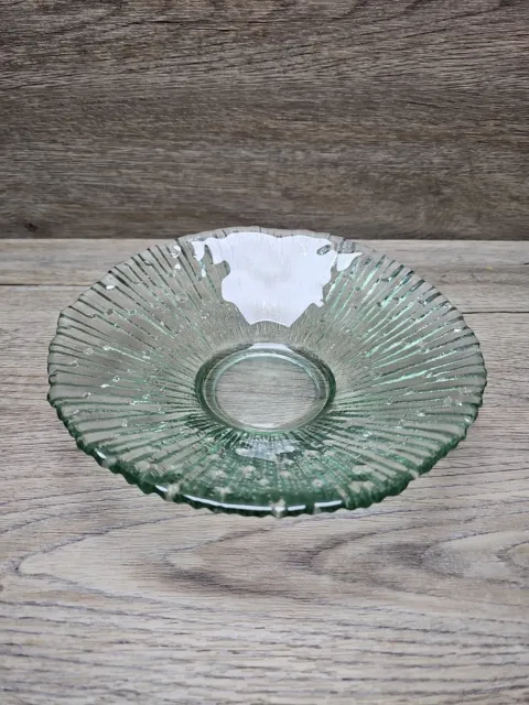 Green Glass Retro Trinket Bowl - Small Fruit Bowl- 19 Cm Diameter -Vintage-