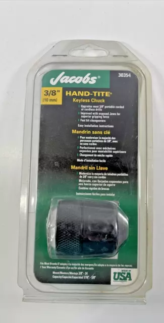 NEW Jacobs Hand Tite 3/8"   Keyless Chuck Made in USA Part #30354