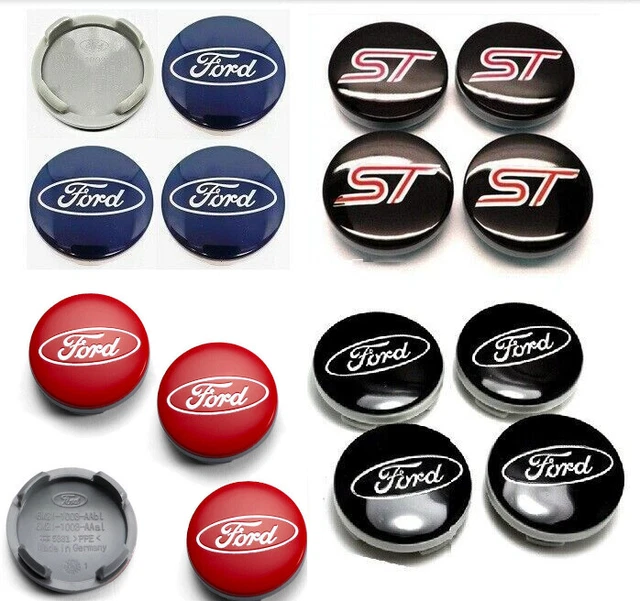 Biomar Labs Nabendeckel Set 4x 54mm - Für Ford Felgen Schwarz/Silber